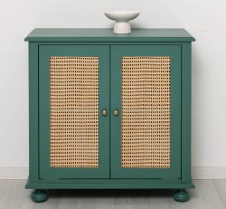Consola cu 2 usi cu Ratan de la Rustic Butique PS802 - Culoare_P114 - VOPSIT