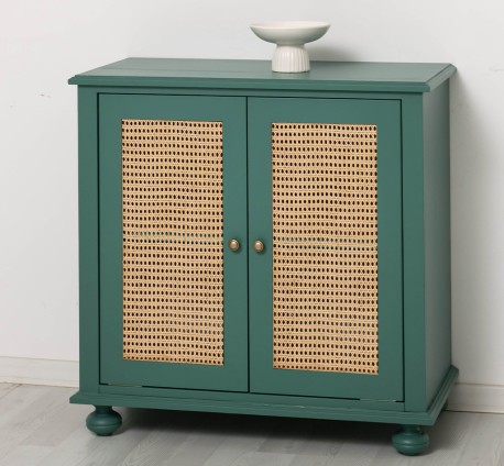 Consola cu 2 usi cu Ratan - Culoare_P114 - VOPSIT de la Rustic Butique OUTPS802 - Culoare_P114 - VOPSIT