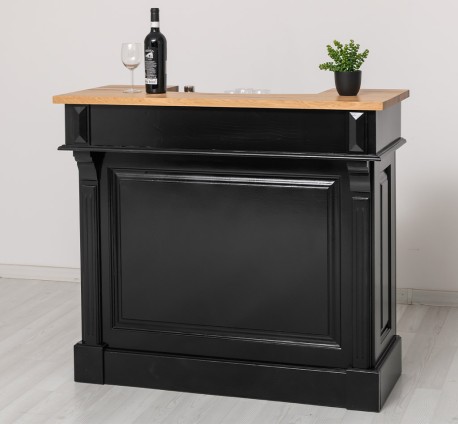Bar cu suport pentru sticle de vin, blat stejar - Culoare Top_P061 - Culoare Corp_P150 - DUBLU COLOR de la Rustic Butique OUTPS671 - Culoare Top_P061 - Culoare Corp_P150 - DUBLU COLOR