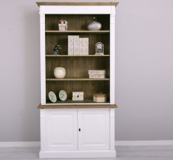 Biblioteca 2 usi BAS + vitrina deschisa SUP, Colectia Directoire, scara nu este inclusa in pret de la Rustic Butique OUTPS75BAS+PS471SUP - Culoare Ext._P004 / Culoare Int., Top_P079 - DUBLU COLOR
