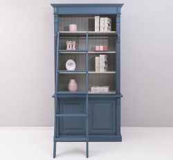 Biblioteca 2 usi BAS + vitrina deschisa SUP, Colectia Directoire, scara nu este inclusa in pret de la Rustic Butique OUTPS75BAS+PS471SUP - Culoare Ext._P051 / Culoare Int._P077 - DUBLU COLOR