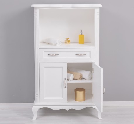 Dulap baie cu 2 usi si 1 sertar Chic, sertarul pe sine soft close de la Rustic Butique PS734 - Culoare_P004 - VOPSIT
