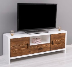 Comoda TV cu 2 usi si 1 sertar Rustic Haven de la Rustic Butique PS745 - Culoare Corp_P004 - Culoare Usi si Sertare_P064 - DUBLU COLOR