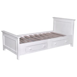 Pat cu 2 sertare 90x200cm de la Rustic Butique PS114 - Culoare_P030++P004A - 2 STRATURI DE CULORI ANTICHIZAT