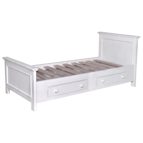 Pat cu 2 sertare 90x200cm de la Rustic Butique PS114 - Culoare_P030++P004A - 2 STRATURI DE CULORI ANTICHIZAT