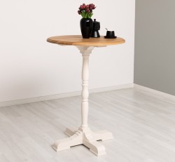 Masa de bar cu blat rotund 110cm, blat stejar de la Rustic Butique PS672 - Culoare Top_P061 - Culoare Corp_P015 - DUBLU COLOR