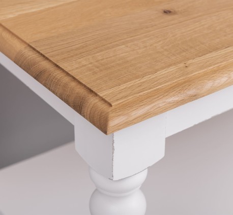 Consola cu picioare strunjite, 1 polita, blat stejar de la Rustic Butique PS178 - Culoare Top_P061 - Culoare Corp_P030++P004A - TRIPLU COLOR