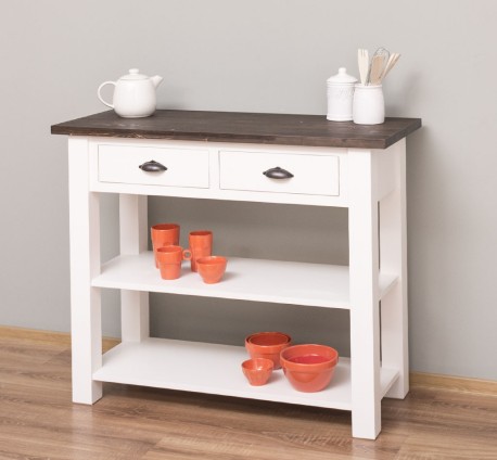 Consola cu 2 rafturi de la Rustic Butique PS141 - Culoare Top_P062 - Culoare Corp_P039 - DUBLU COLOR