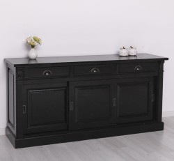 Bufet cu  3 usi glisante pline, 3 sertare, BAS de la Rustic Butique PS727BAS - Culoare Ext._P150 / Culoare Int._P002 - DUBLU COLOR