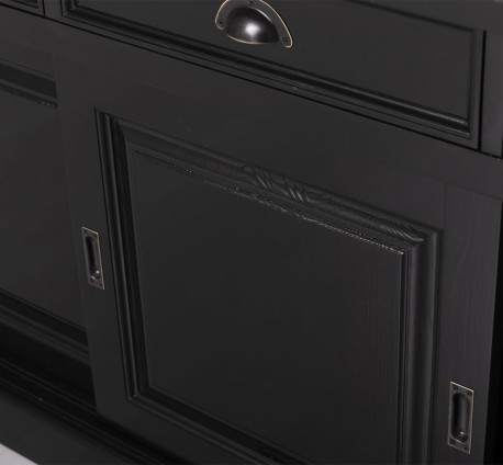 Bufet cu  3 usi glisante pline, 3 sertare, BAS de la Rustic Butique PS727BAS - Culoare Ext._P150 / Culoare Int._P002 - DUBLU COLOR