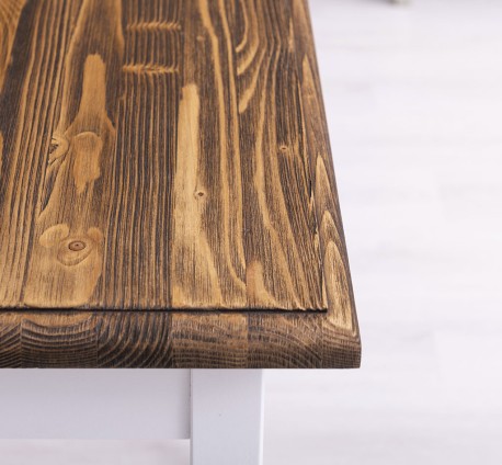 Masa cu picioare strunjite, dim. 80x80x78 de la Rustic Butique PS660 - Culoare Top_P064 - Culoare Corp_P004 - DUBLU COLOR