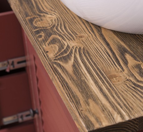 Dulap baie cu 2 usi lamelare - lavoarele nu sunt incluse in pret de la Rustic Butique PS665 - Culoare Top_P064 - Culoare Corp_P023++P029A - TRIPLU COLOR