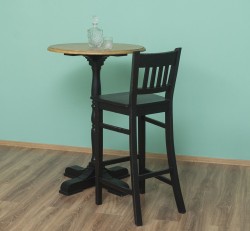 Masa de bar cu blat rotund 110cm de la Rustic Butique PS672 - Culoare Top_P082 - Culoare Corp_P003 - DUBLU COLOR