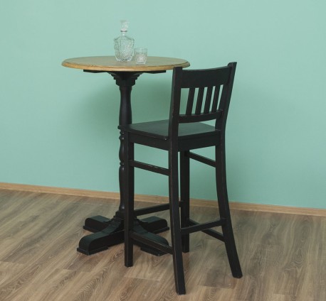 Masa de bar cu blat rotund 110cm de la Rustic Butique PS672 - Culoare Top_P082 - Culoare Corp_P003 - DUBLU COLOR
