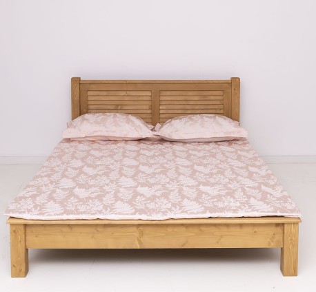 Pat cu tablie tip jaluzele 90x200cm, Colectia Shutter de la Rustic Butique PS614 - Culoare_P002 - CERUIT