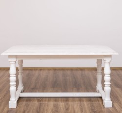 Masa monasterial cu picioare strunjite 180x90cm de la Rustic Butique PS581 - Culoare Top_P080 - Culoare Corp_P029++P004A - TRIPLU COLOR