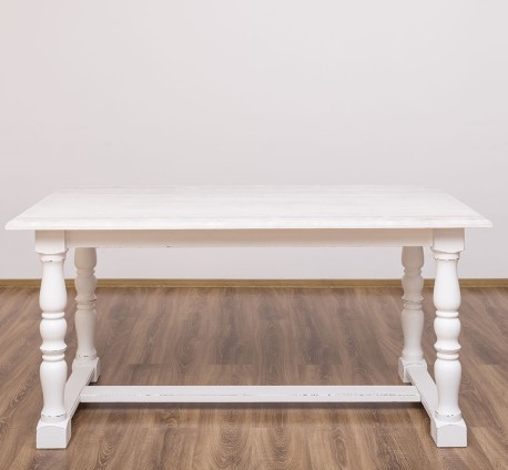 Masa monasterial cu picioare strunjite 180x90cm de la Rustic Butique PS581 - Culoare Top_P080 - Culoare Corp_P029++P004A - TRIPLU COLOR