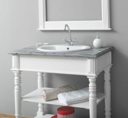 Dulap baie pentru lavoar cu picioare strunjite - lavoarul nu este inclus in pret de la Studio Szel PS546 - Culoare Top_P065 - Culoare Corp_P039 - oglinda neinclus in pret - DUBLUB COLOR