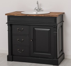 Dulap baie ornamentat pentru lavoar cu 3 sertare si 1 usa - lavoarul nu este inclus in pret de la Rustic Butique PS543 - Culoare Top_P064 - Culoare Corp_P003 - DUBLU COLOR