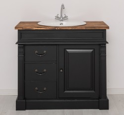 Dulap baie ornamentat pentru lavoar cu 3 sertare si 1 usa - lavoarul nu este inclus in pret de la Rustic Butique PS543 - Culoare Top_P064 - Culoare Corp_P003 - DUBLU COLOR