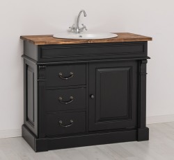 Dulap baie ornamentat pentru lavoar cu 3 sertare si 1 usa - lavoarul nu este inclus in pret de la Rustic Butique PS543 - Culoare Top_P064 - Culoare Corp_P003 - DUBLU COLOR