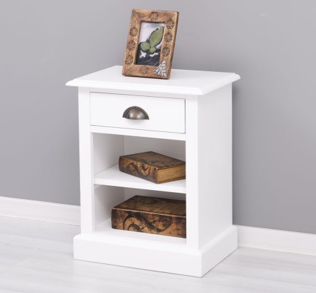 Noptiera cu 1 sertar si rafturi deschise de la Rustic Butique PS474 - Culoare_P004 - VOPSIT