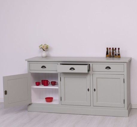 Bufet 3 usi, 3 sertare, BAS de la Rustic Butique PS403BAS - Culoare Ext._P077 / Culoare Int._P004 - DUBLU COLOR