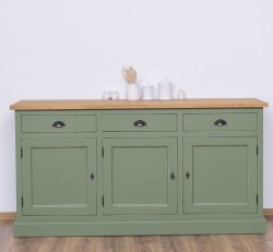 Bufet 3 usi, 3 sertare, BAS de la Rustic Butique PS403BAS - Culoare Top_P002 - Culoare Corp_P038A - DUBLU COLOR