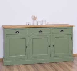 Bufet 3 usi, 3 sertare, BAS de la Rustic Butique PS403BAS - Culoare Top_P002 - Culoare Corp_P038A - DUBLU COLOR