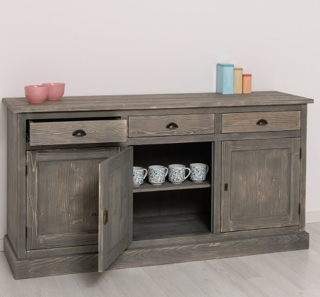 Bufet 3 usi, 3 sertare, BAS de la Rustic Butique PS403BAS - Culoare_P068 - PERIAT ADANC