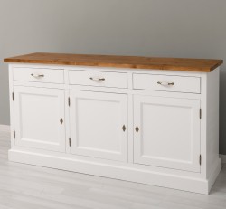 Bufet 3 usi, 3 sertare, BAS de la Rustic Butique PS403BAS - Culoare Top_P001 - Culoare Corp_P004 - DUBLU COLOR