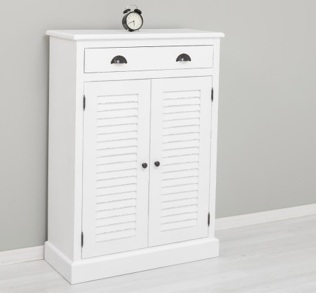 Comoda cu 2 usi si 1 sertar, Colectia Shutter de la Rustic Butique PS572 - Culoare_P030++P004A - 2 STRATURI DE CULORI ANTICHIZAT