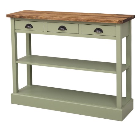 Consola cu 3 sertare si 1 polita de la Rustic Butique PS513 - Culoare Top_P064 - Culoare Corp_P054 - DUBLU COLOR
