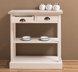Consola cu 2 sertare, 1 polita de la Rustic Butique PS514 - Culoare Top_P067 - Culoare Corp_P015 - DUBLU COLOR