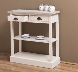 Consola cu 2 sertare, 1 polita de la Rustic Butique PS514 - Culoare Top_P067 - Culoare Corp_P015 - DUBLU COLOR