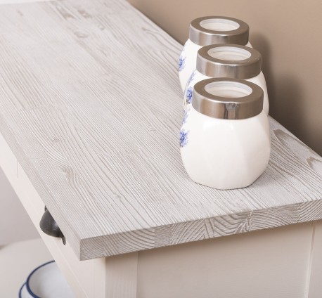 Consola cu 2 sertare, 1 polita de la Rustic Butique PS514 - Culoare Top_P067 - Culoare Corp_P015 - DUBLU COLOR