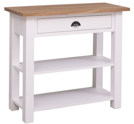 Consola cu 1 sertar, blat stejar de la Rustic Butique PS238 - Culoare Top_P061 - Culoare Corp_P004 - DUBLU COLOR