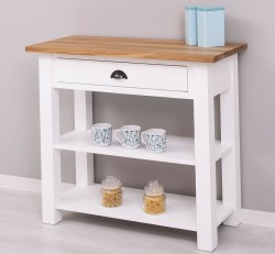 Consola cu 1 sertar, blat stejar de la Rustic Butique PS238 - Culoare Top_P061 - Culoare Corp_P004 - DUBLU COLOR