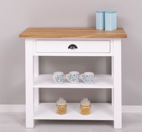 Consola cu 1 sertar, blat stejar de la Rustic Butique PS238 - Culoare Top_P061 - Culoare Corp_P004 - DUBLU COLOR