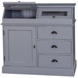 Bufet cu 1 usa, 3 sertare, 2 compartiemente cu usa sticla, BAS de la Rustic Butique PS271BAS - Culoare_P042A - VOPSIT ANTICHIZAT