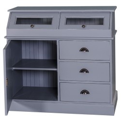 Bufet cu 1 usa, 3 sertare, 2 compartiemente cu usa sticla, BAS de la Rustic Butique PS271BAS - Culoare_P042A - VOPSIT ANTICHIZAT
