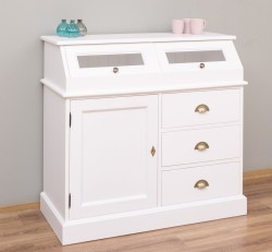 Bufet cu 1 usa, 3 sertare, 2 compartiemente cu usa sticla, BAS de la Rustic Butique PS271BAS - Culoare_P004 - VOPSIT