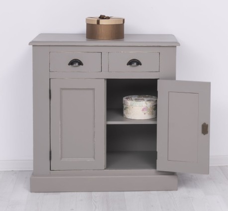 Bufet cu 2 usi, 2 sertare, BAS de la Rustic Butique PS70BAS - Culoare_P025++P030A - 2 STRATURI DE CULORI ANTICHIZAT