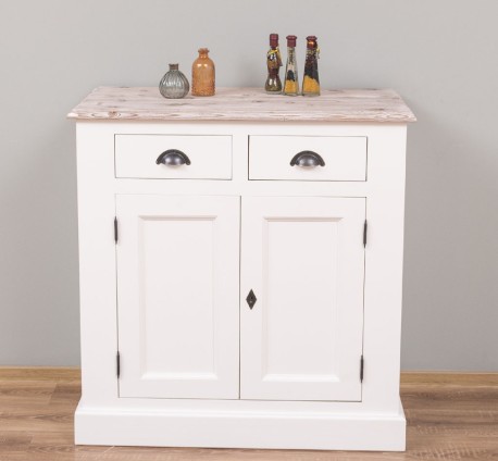 Bufet cu 2 usi, 2 sertare, BAS de la Rustic Butique PS70BAS - Culoare Top_P071 - Culoare Corp_P039 - DUBLU COLOR