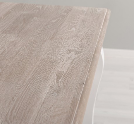 Masa dining cu picioare curbate 160x90x78cm, blat stejar de la Rustic Butique PS383 - Culoare Top_P067 - Culoare Corp_P004 - DUBLU COLOR