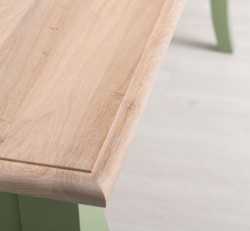 Masa dining cu picioare curbate 160x90x78cm, blat stejar de la Rustic Butique PS383 - Culoare Top_P035 - Culoare Corp_P054 - DUBLU COLOR