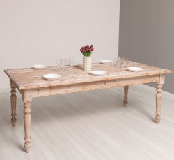 Masa de sufragerie cu picioare strunjite 210x90cm de la Rustic Butique PS623 - Culoare_P071 - PERIAT ADANC