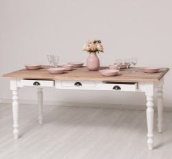 Masa dining 160x90cm de la Rustic Butique PS45 - Culoare Top_P071 - Culoare Corp_P004 - DUBLU COLOR