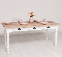 Masa dining 160x90cm de la Rustic Butique PS45 - Culoare Top_P071 - Culoare Corp_P004 - DUBLU COLOR