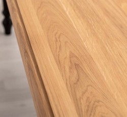 Masa dining 160x90cm, blat stejar de la Rustic Butique PS45-210 - Culoare Top_P061 - Culoare Corp_P003 - DUBLU COLOR